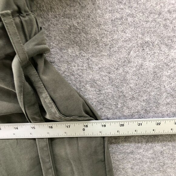 H&M Wide Leg Utility Jumpsuit Womens 6 Army Green Tie Waist Short Sleeve - Picture 10 of 11